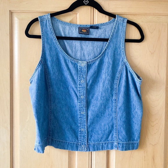 Route 66 Tops - Vintage Route 66 denim crop vest